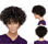 Peluca marrón cabello rizado corto mujer peluca afro enroscada peluca sintética - 1