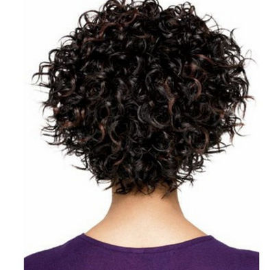 Peluca marrón cabello rizado corto mujer peluca afro enroscada peluca sintética - Foto 4