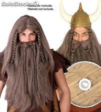 Peluca y barba vikingo o barbaro