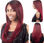 Pelucas de cosplay mujer fashion peluca sexy rojo de vino cabello natural largo - 1