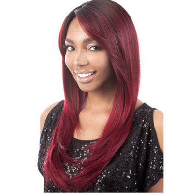Pelucas de cosplay mujer fashion peluca sexy rojo de vino cabello natural largo - Foto 2