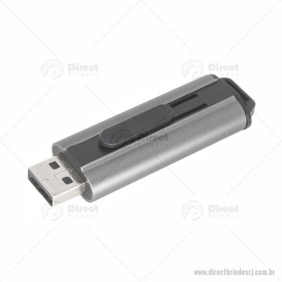 Pen Drive Retrátil Metal Chumbo 4GB