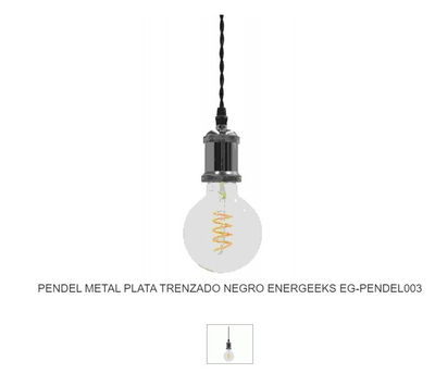 Pendel metal plata trenzado negro energeeks eg-PENDEL003 - Foto 4