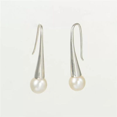 pendientes aretes con perlas por mayor de plata 925 - Foto 4