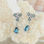 pendientes/aretes de palta diseño de flores con circón azul - Foto 2
