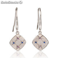 pendientes/aretes de plata cuadrado