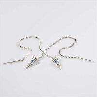 pendientes/aretes de plata diseño de conos con cadenas - Foto 2