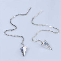 pendientes/aretes de plata diseño de conos con cadenas - Foto 5