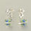 pendientes/aretes de plata diseño de peces con esmalte verde y azul - Foto 2