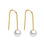 Pendientes de aro de baño de oro 18K con gota perla en acero inoxidable TK316 - 1