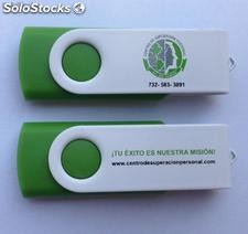 pendrive blanco giratoria con personalizados logotipo