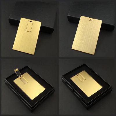 Pendrive tarjeta dorada disco USB flash tarjeta metal - Foto 2