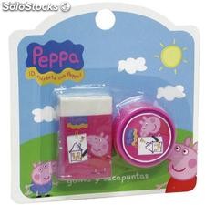 Peppa Pig Blister avec Eraser et Sharpener