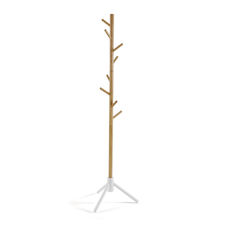 Perchero de madera, modelo Pine (Blanco) - Sistemas David