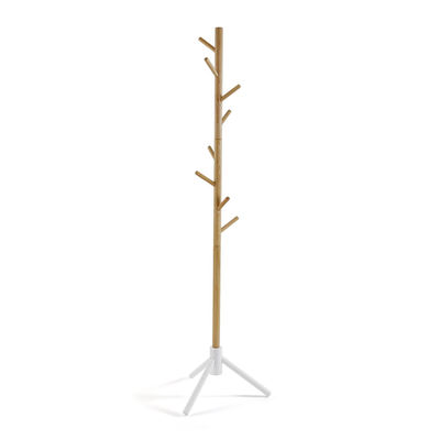 Perchero de madera, modelo Pine (Blanco) - Sistemas David
