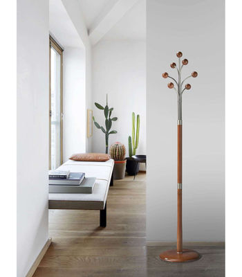 Perchero moderno mod. 426 herrajes cromo satinado lacado cerezo, 189 cm(alto)37 - Foto 2