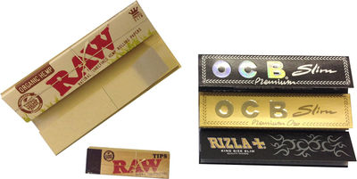 Perfect Roll - Raw Organic Connoisseur (Papers + Tips), Rizla + Black, OCB BLAC