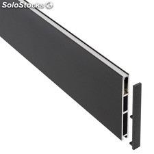 Perfil aluminio phanter s3 para fitas led 2 metros preto. Loja Online LEDBOX.