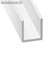 Perfil de aluminio blanco en u - x3 unds - 2&#39;10m
