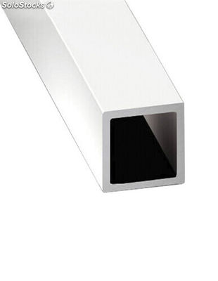 Perfil de aluminio blanco - tubo cuadrado - x3 unds - 2&#39;10m 100 mm