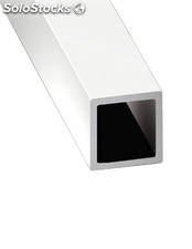 Perfil de aluminio blanco - tubo cuadrado - x4 unds - 1&#39;50m 20mm