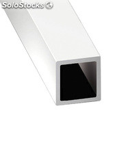 Perfil de aluminio blanco - tubo cuadrado - x4 unds - 1&#39;50m 30 mm