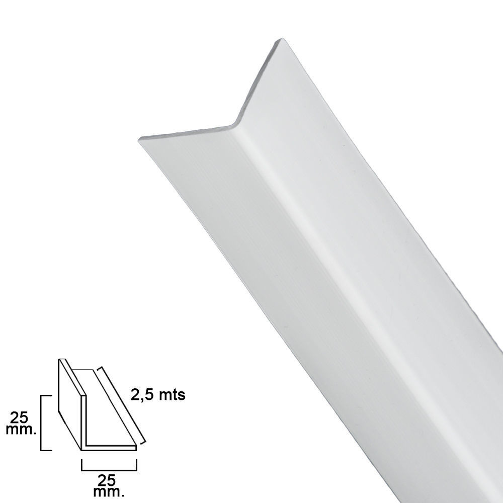 PT5 Lemal Perfil en U PVC Color blanco Resistente a los golpes 12,5 mm 2 metros Perfil de borde