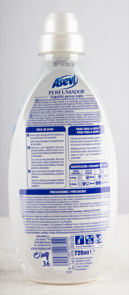 Asevi Perfumador Liquido Ropa Green 720 ml