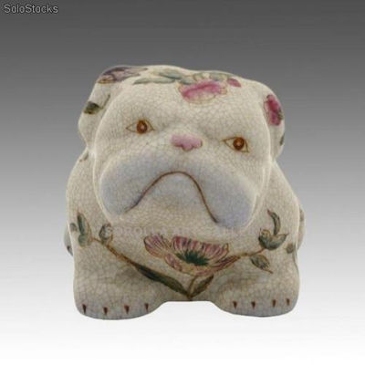 Perro Bulldog sentado 9cm - Komachi | porcelana decorada en porcelana