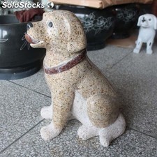 Perro de piedra tallada decorativa, estatua de piedra tallada Altura 45cm