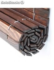 Persiana de madera con polea metálica - estor enrollable para ventanas y puertas