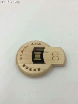 Personalizado Lápiz de memorias madera redonda con logotipo gratis y impermeable - Foto 3