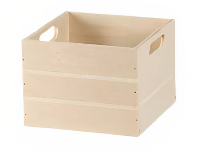 Petite boîte carrée en bois avec poignée