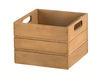Petite boîte carrée en bois vieilli avec poignée