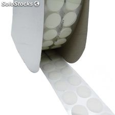 Petits Cercles Velcro Adhésif de 10mm, Femelle-Loop, Blanc - Rouleau de 5.750