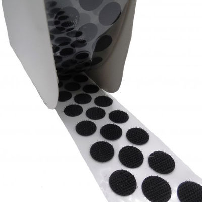 Petits Cercles Velcro Adhésif de 10mm, Mâle-Hook, Noir - Rouleau de 5.750 unités