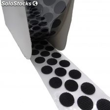 Petits Cercles Velcro Adhésif de 13mm, Mâle-Hook, Noir - Rouleau de 4.700 unités