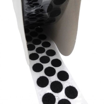 Petits Cercles Velcro Adhésif de 16mm, Femelle-Loop, Noir - Rouleau de 3.750