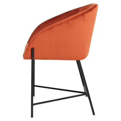 Petunia terracota Cadeira estilo contemporâneo em veludo