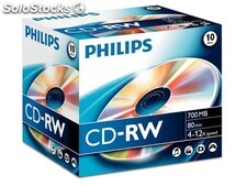 Philips CD-RW 700MB 10pcs jewel case carton box 4-12x CW7D2NJ10/00