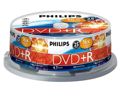 Philips DVD+r 4,7GB 16x sp (25stk) DR4S6B25F/00
