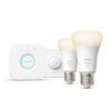 Philips Hue White Kit de inicio: 2 bombillas inteligentes E27 (1100) + botón