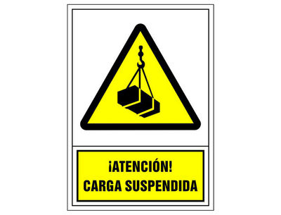 Pictograma syssa señal de advertencia atencion! carga suspendida en pvc 245x345 - Foto 2