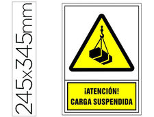 Pictograma syssa señal de advertencia atencion! carga suspendida en pvc 245x345