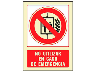 Pictograma syssa señal de no utilizar en caso de incendio en pvc - Foto 2