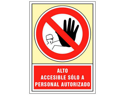 Pictograma syssa señal de prohibicion alto accesible solo a personal autorizado - Foto 2