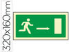 Pictograma syssa señal de salida emergencia flecha derecha en pvc