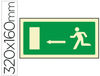 Pictograma syssa señal de salida emergencia flecha izquierda en pvc