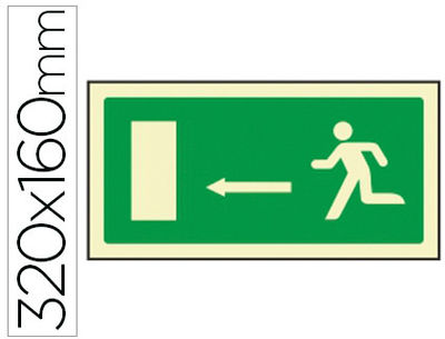 Pictograma syssa señal de salida emergencia flecha izquierda en pvc