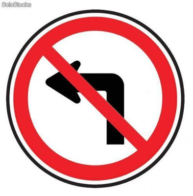 Pictogramme interdit de tourner a gauche